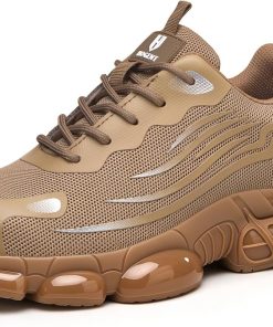 Hogent Steel Toe Shoes for Men, Cushioned Safety Work Sneakers
